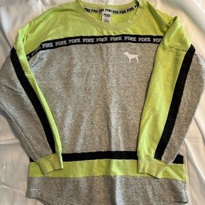 Victoria's Secret Pink Lime and Gray Sweatshirt